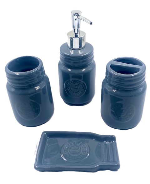 SET JABON.CERAM.X4 GRIS+BLANCO (361137|EA99-35-08)