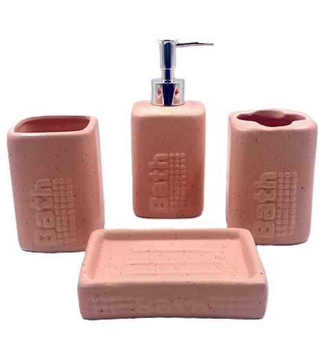 SET JABONER CERAM.X4 ROSA/GRIS (361141|EA99-35-14)